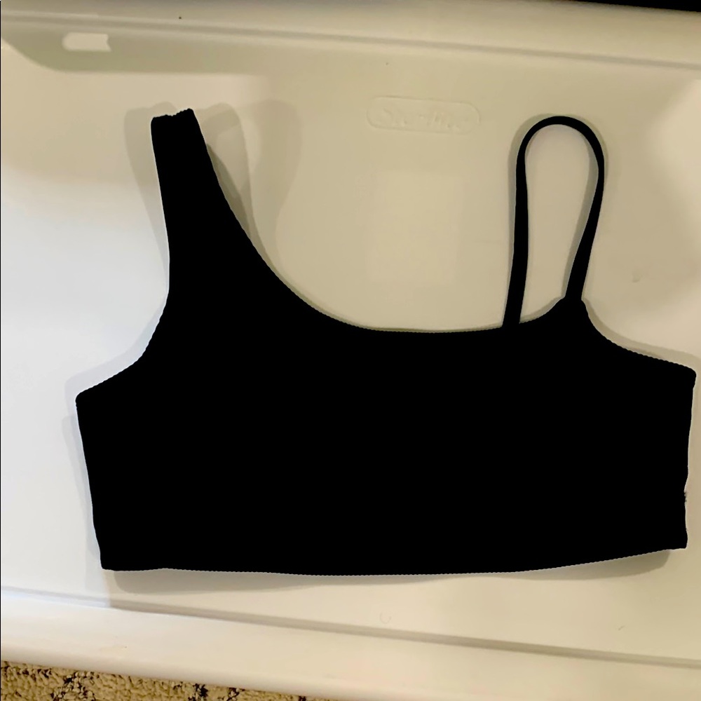 Black Asymmetrical free people movement Top